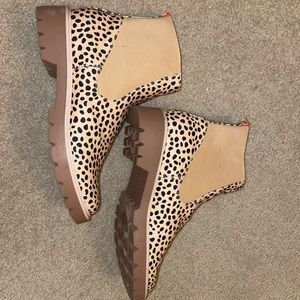 Leopard print boots! Size 10. Worn once.
